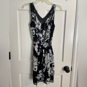 Express Black & White Floral Dress
